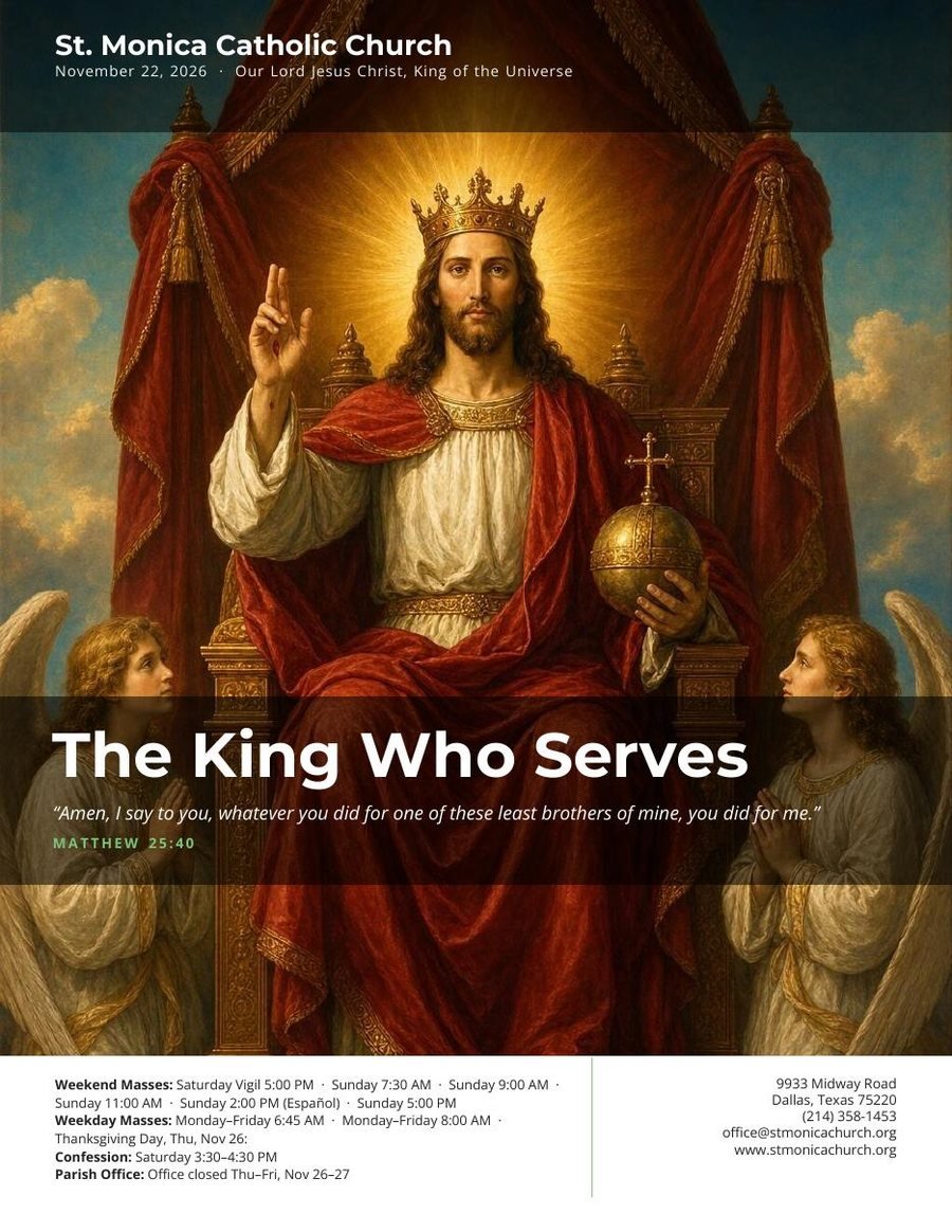 Christ the King Parish Bulletin, Cover Art & Teal Headers Style